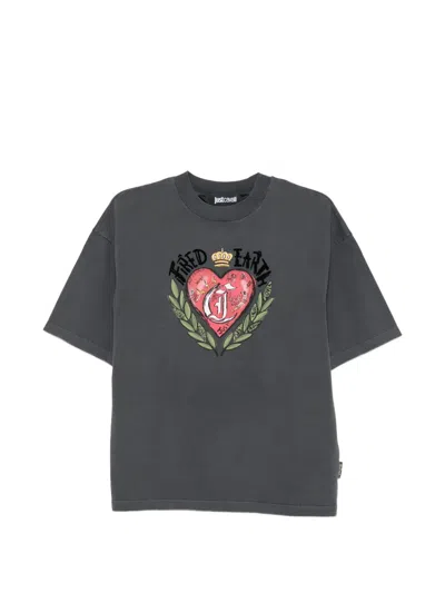 Just Cavalli Graphic-print T-shirt In Gray