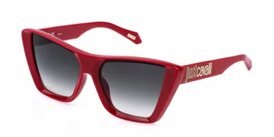 Just Cavalli Grey Gradient Butterfly Ladies Sunglasses Sjc146 06xx 58 In Red