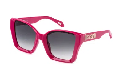 Just Cavalli Grey Gradient Butterfly Ladies Sunglasses Sjc147 06uu 54 In Pink