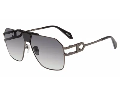 Just Cavalli Grey Gradient Navigator Unisex Sunglasses Sjc094 0568 61 In Metallic