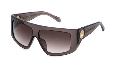 Just Cavalli Grey Gradient Rectangular Ladies Sunglasses Sjc145 07ay 60 In Brown