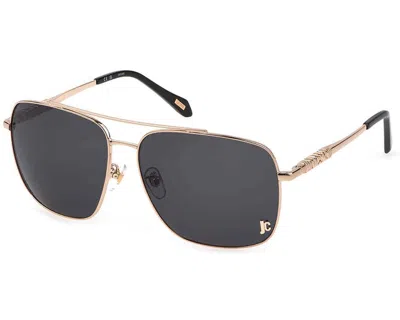 Just Cavalli Grey Navigator Unisex Sunglasses Sjc030 0349 61 In Blue