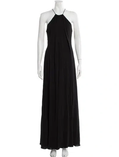 Pre-owned Just Cavalli Halterneck Long Dress In Black