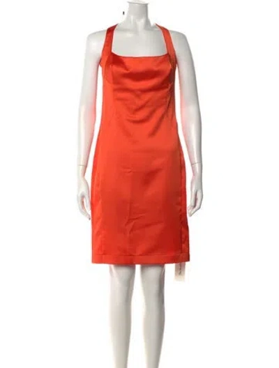 Pre-owned Just Cavalli Halterneck Mini Dress In Metallic/orange
