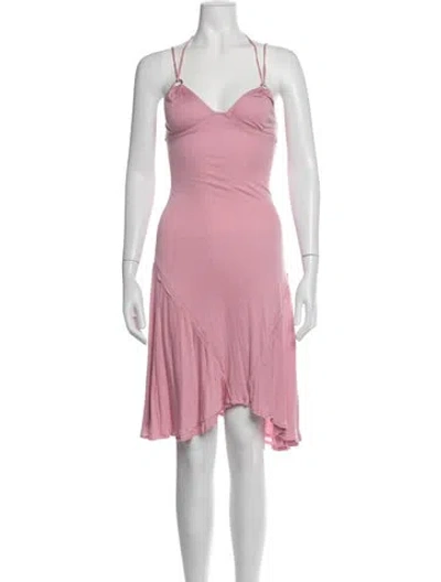 Pre-owned Just Cavalli Halterneck Mini Dress In Pink