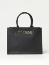 Just Cavalli Logo-lettering Faux-leather Tote Bag In Black