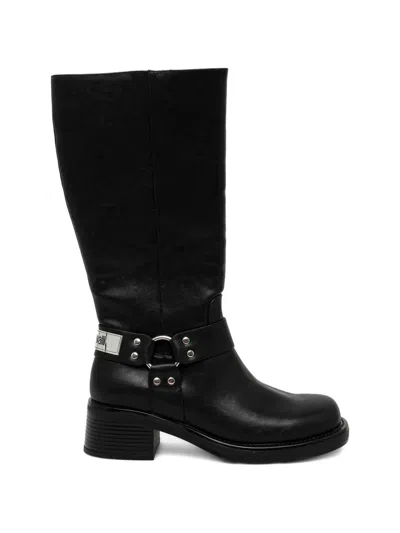 Just Cavalli Harness-detail Boots In Black