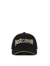 Just Cavalli Logo-embroidered Cotton Cap In Black