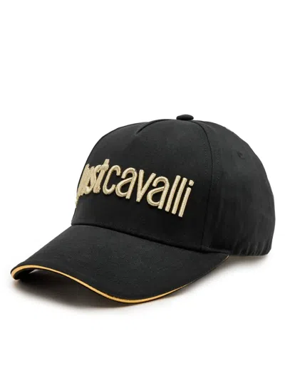 Just Cavalli Logo-embroidered Cotton Cap In Black