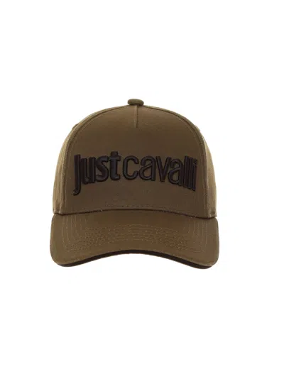 Just Cavalli Logo-embroidered Baseball Cap In Green