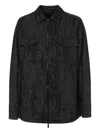 Just Cavalli Herringbone Zip-front Jacket In Gray