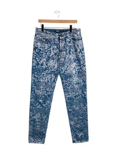 Pre-owned Just Cavalli High-rise Straight Leg Jeans In Blue