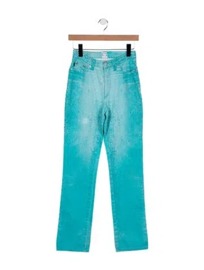 Pre-owned Just Cavalli High-rise Straight Leg Jeans In Blue
