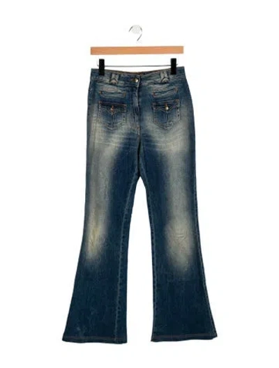Pre-owned Just Cavalli High-rise Wide Leg Jeans In Blue