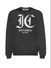 Just Cavalli Logo-print Cotton Sweatshirt In Black