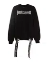 Just Cavalli Sweatshirt Mit Logo-print In Black