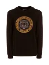 Just Cavalli Tiger Head Cotton Sweatshirt In Black