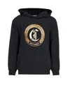 Just Cavalli Man Sweatshirt Black Size Xl Cotton In Brown