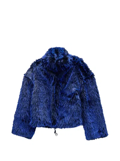 Just Cavalli Hook-fastening Coat In Blue
