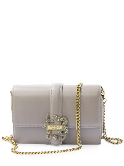 Just Cavalli Iconic Snakes Chain Mini Bag In Neutral