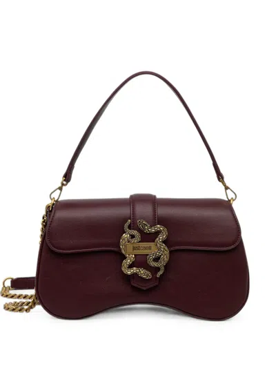 Just Cavalli Iconic Snakes Shoulder Bag In Blue