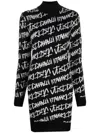 Just Cavalli Strickkleid Mit Intarsien-logo In Black
