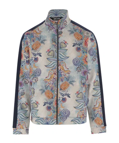 Just Cavalli Floral Zip-up Cardigan In Animal Print