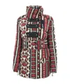 Just Cavalli Jacquard Pattern Coat In Black
