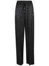 Just Cavalli Jacquard Straight Trousers In Black
