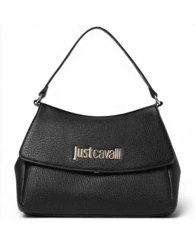 Just Cavalli Jc Mini Eyelets Women's Black Leather Shoulder Bag