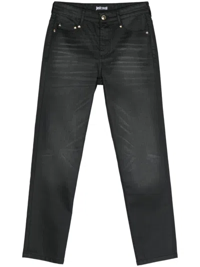 Just Cavalli Coated Skinny Jeans In Black