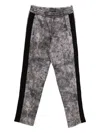 Just Cavalli Pants With Logo Print And Side Stripes In Gray
