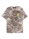 Just Cavalli Jungle-print Monogram T-shirt In Neutrals