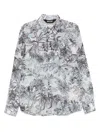 Just Cavalli Long-sleeved Jungle Print Shirt In Weiss