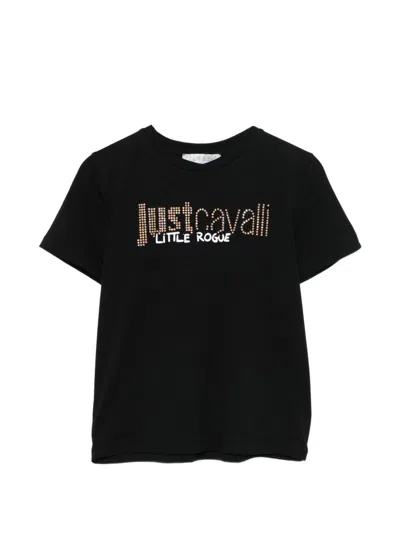 Just Cavalli Kids Crew Neck T-shirt In Black