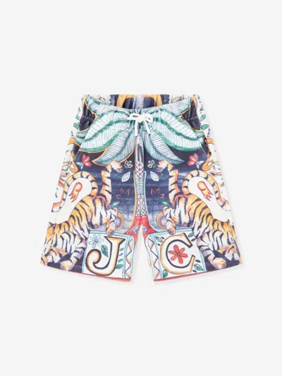 Just Cavalli Kids India Digital Baxar Bermuda Shorts In Multi