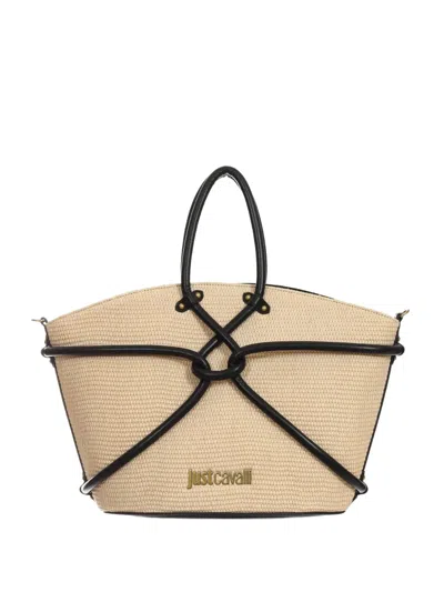 Just Cavalli Knot-detail Tote Bag In Neutral