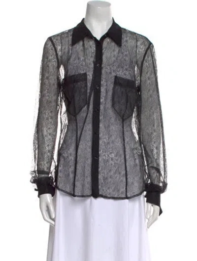 Pre-owned Just Cavalli Lace Lace Pattern Button-up Top In Multi