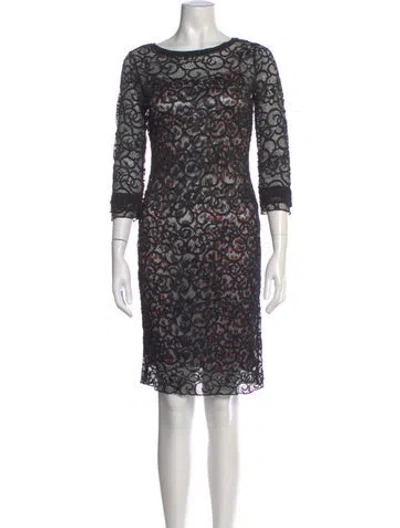 Pre-owned Just Cavalli Lace Mini Dress In Black