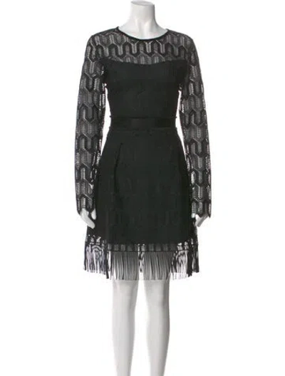 Pre-owned Just Cavalli Lace Pattern Knee-length Dress W/ Tags In Black