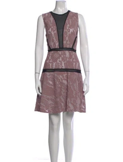 Pre-owned Just Cavalli Lace Pattern Mini Dress In Purple