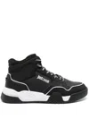 Just Cavalli Lace-up Panelled Sneakers In Black