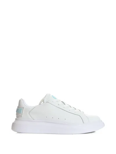 Just Cavalli Lace-up Platform Sneakers In White