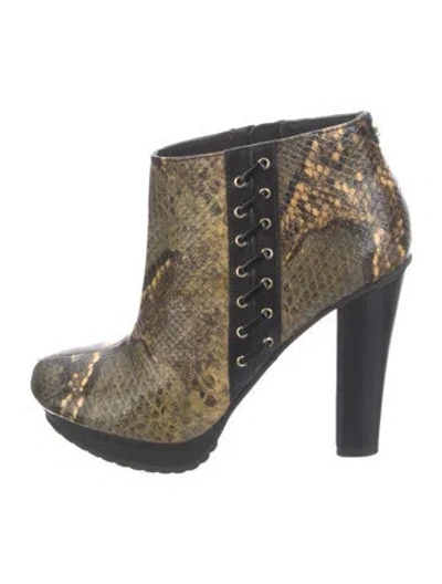 Pre-owned Just Cavalli Leather Animal Print Boots In Blue