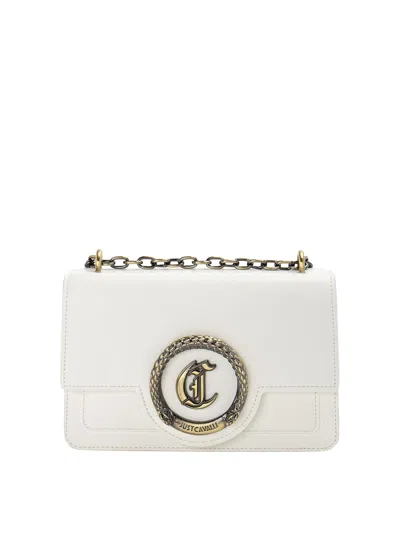 Just Cavalli Leather Bag In White