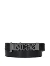 Just Cavalli Leather Belt In Black