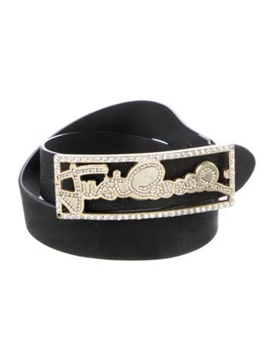 Pre-owned Just Cavalli Leather Belt In Black
