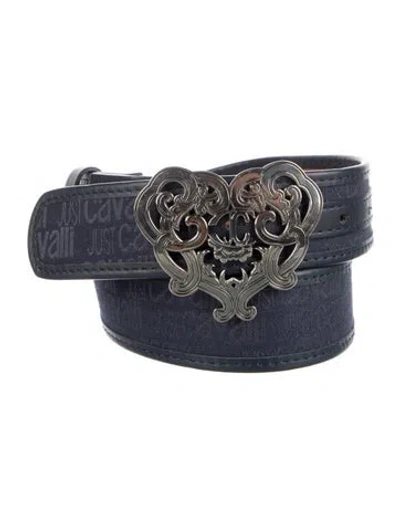 Pre-owned Just Cavalli Leather Belt In Blue