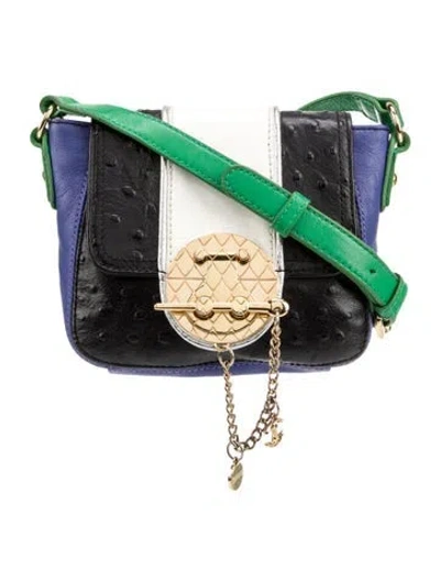 Pre-owned Just Cavalli Leather Crossbody Bag In Blue