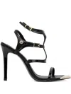 Just Cavalli Leather Heeled Sandals In Black